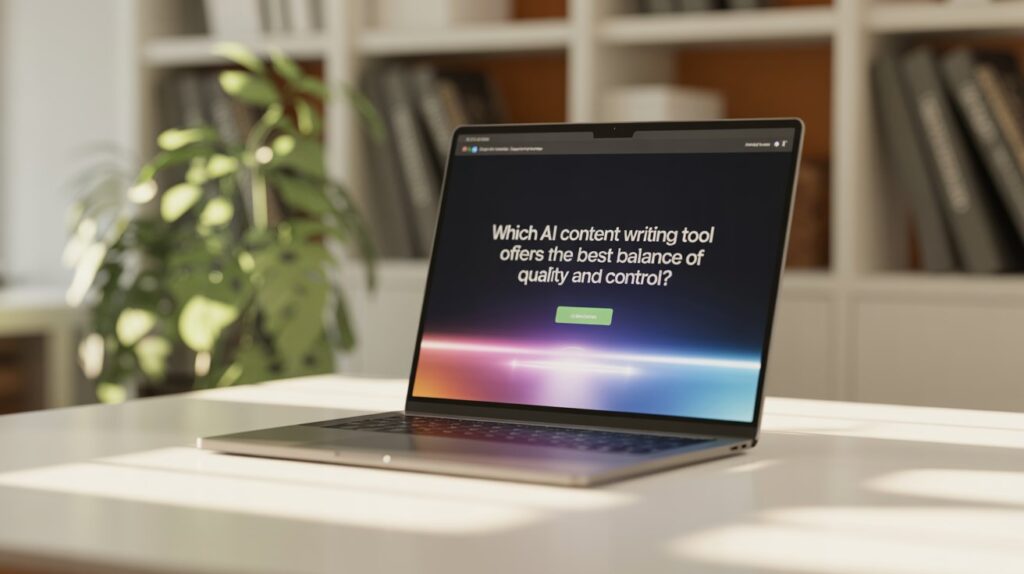 Which AI content writing tool offers the best balance of quality and control